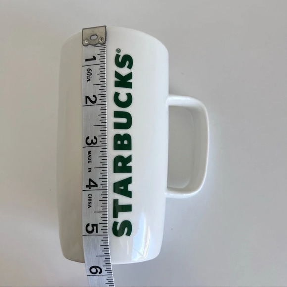 Starbucks Coffee Tea White & Green Spell-out Logo Tall Latte Mug - Picture 7 of 8